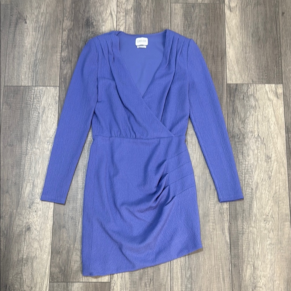 SAYLOR Purple Ruched Wrap Dress